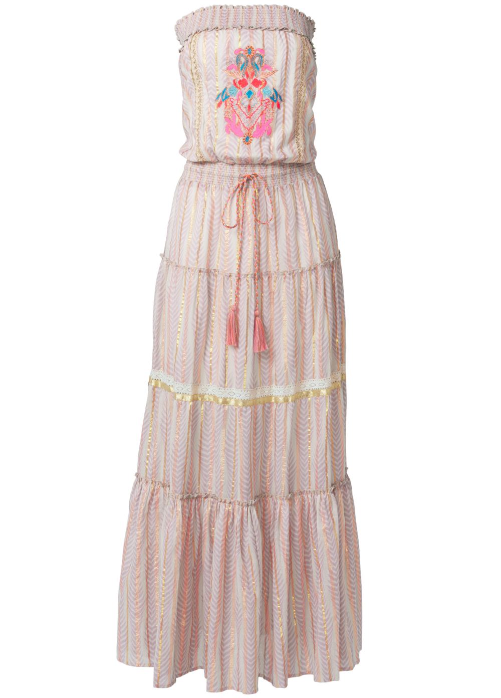 Venus Embroidered Maxi Dress - Pink Multi