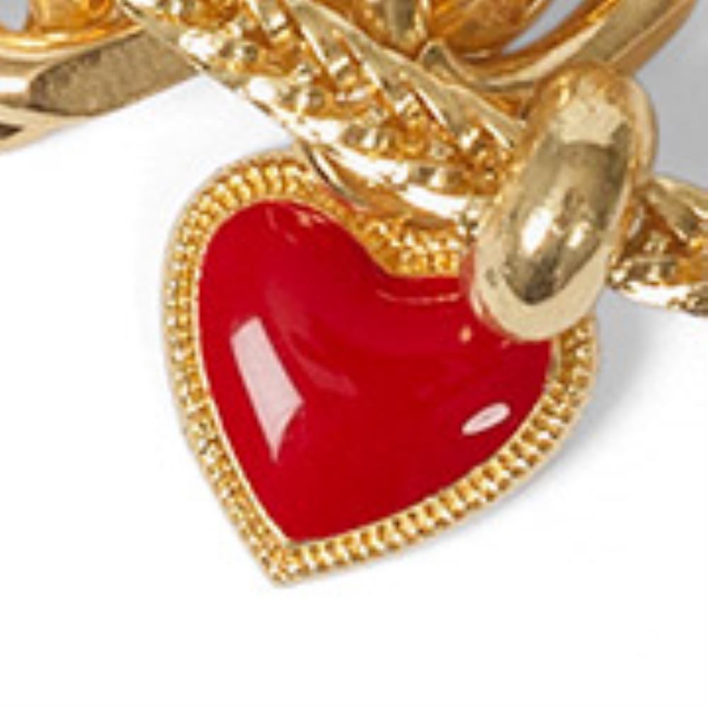 Venus Charmed Heart Bracelet in Gold Multi