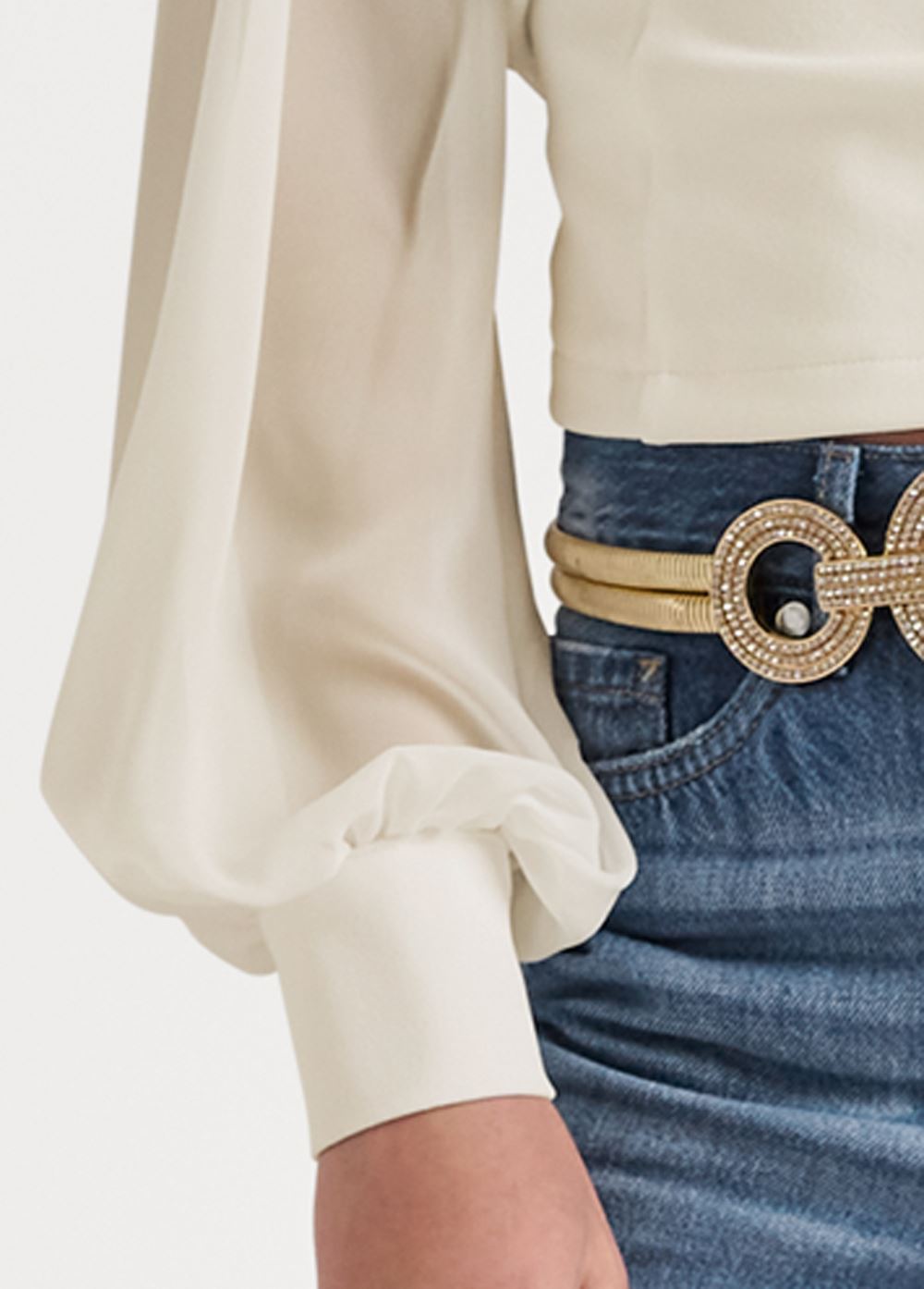Venus Open-Back Tie Blouse in Off White