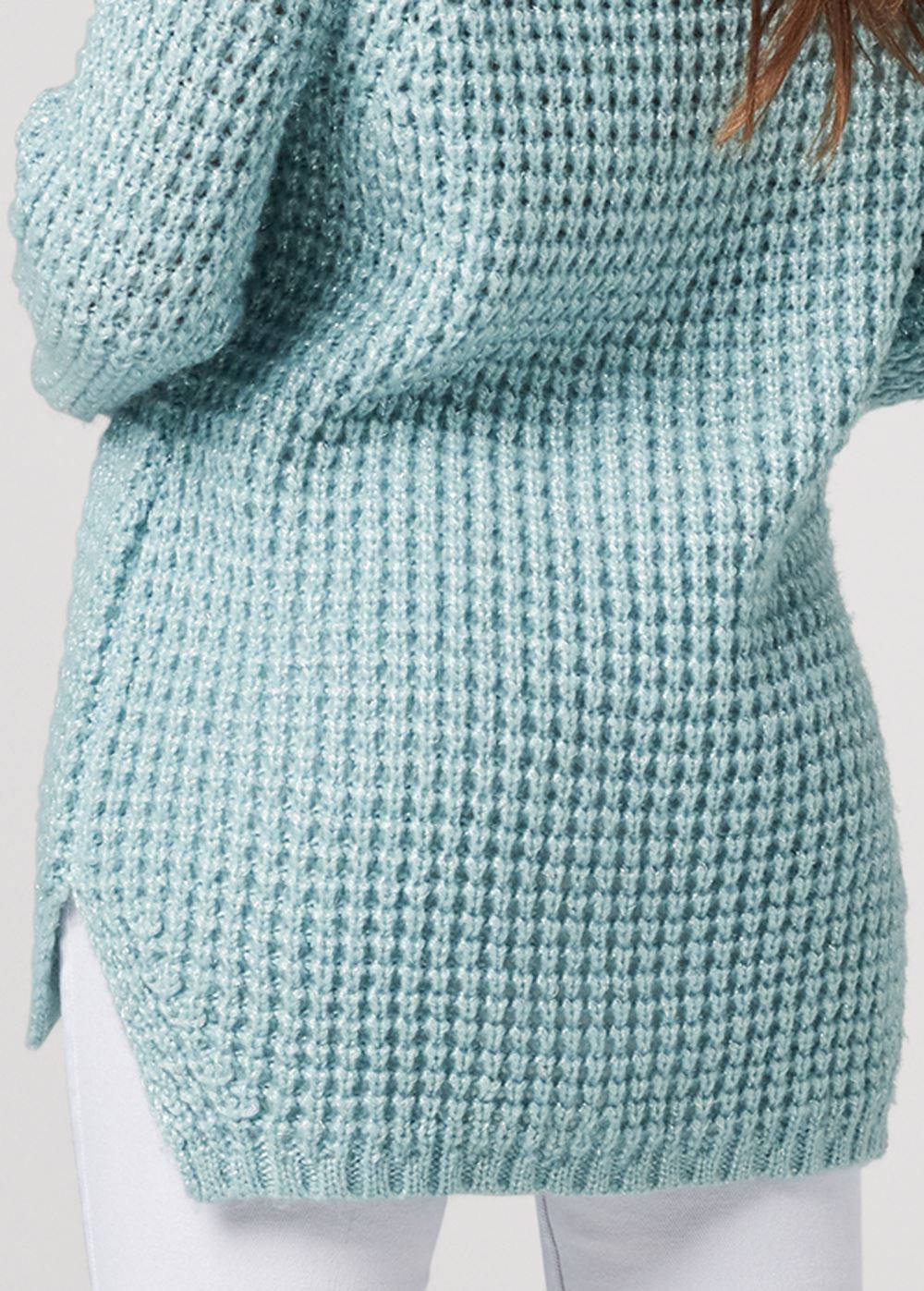 Venus VENUS | Waffle Stich Turtleneck in Light Blue
