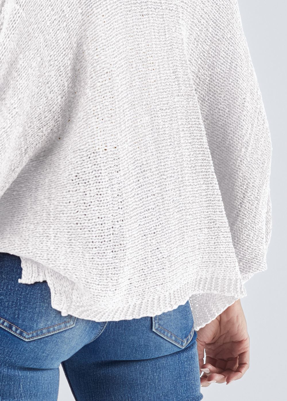 Venus VENUS | Open Knit Cocoon Cardigan in White