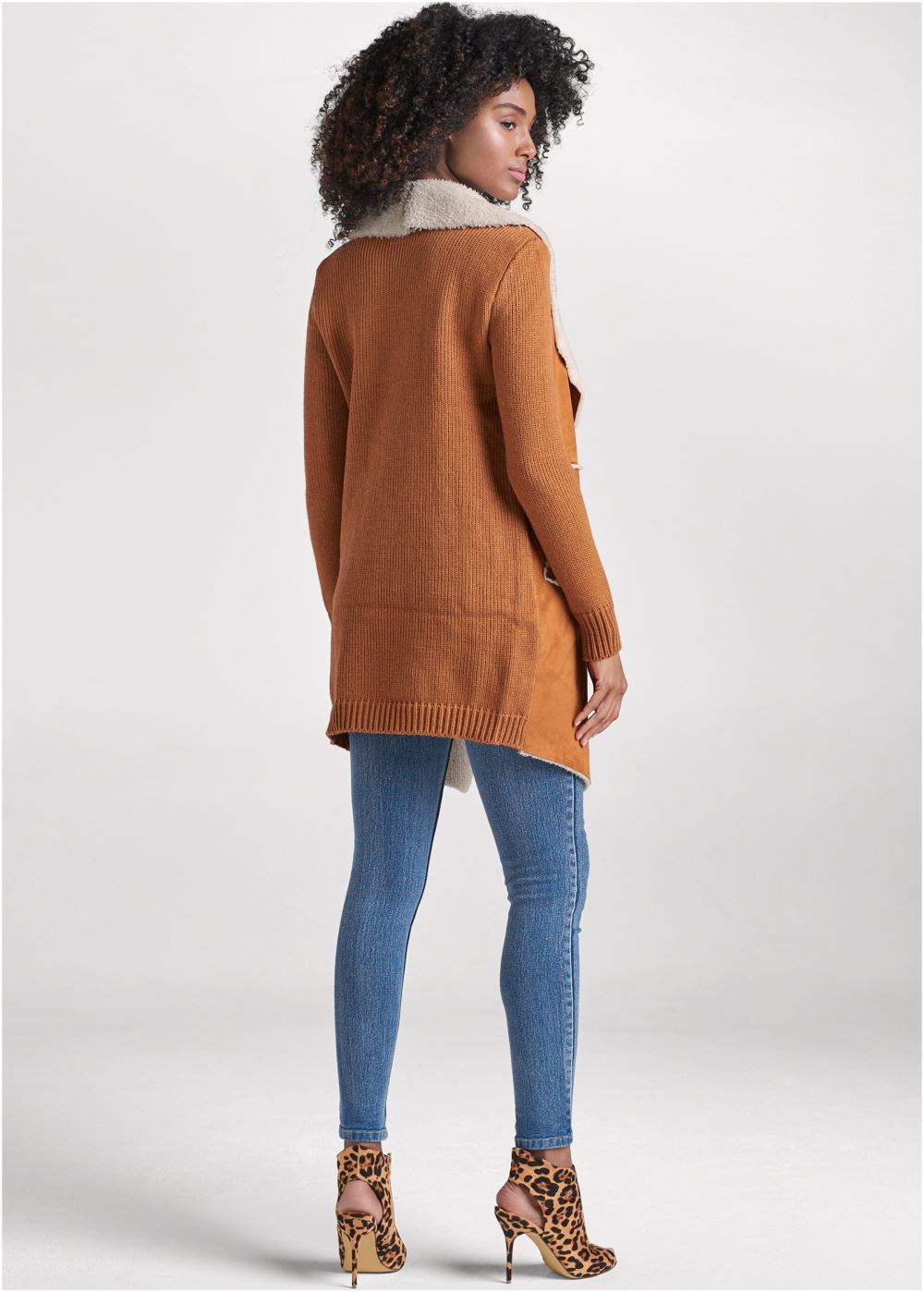 Venus Faux-Shearling Lined Coat in Camel