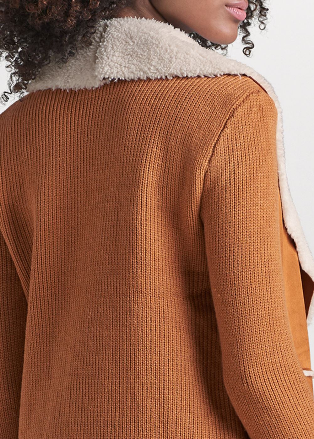 Venus Faux-Shearling Lined Coat in Camel