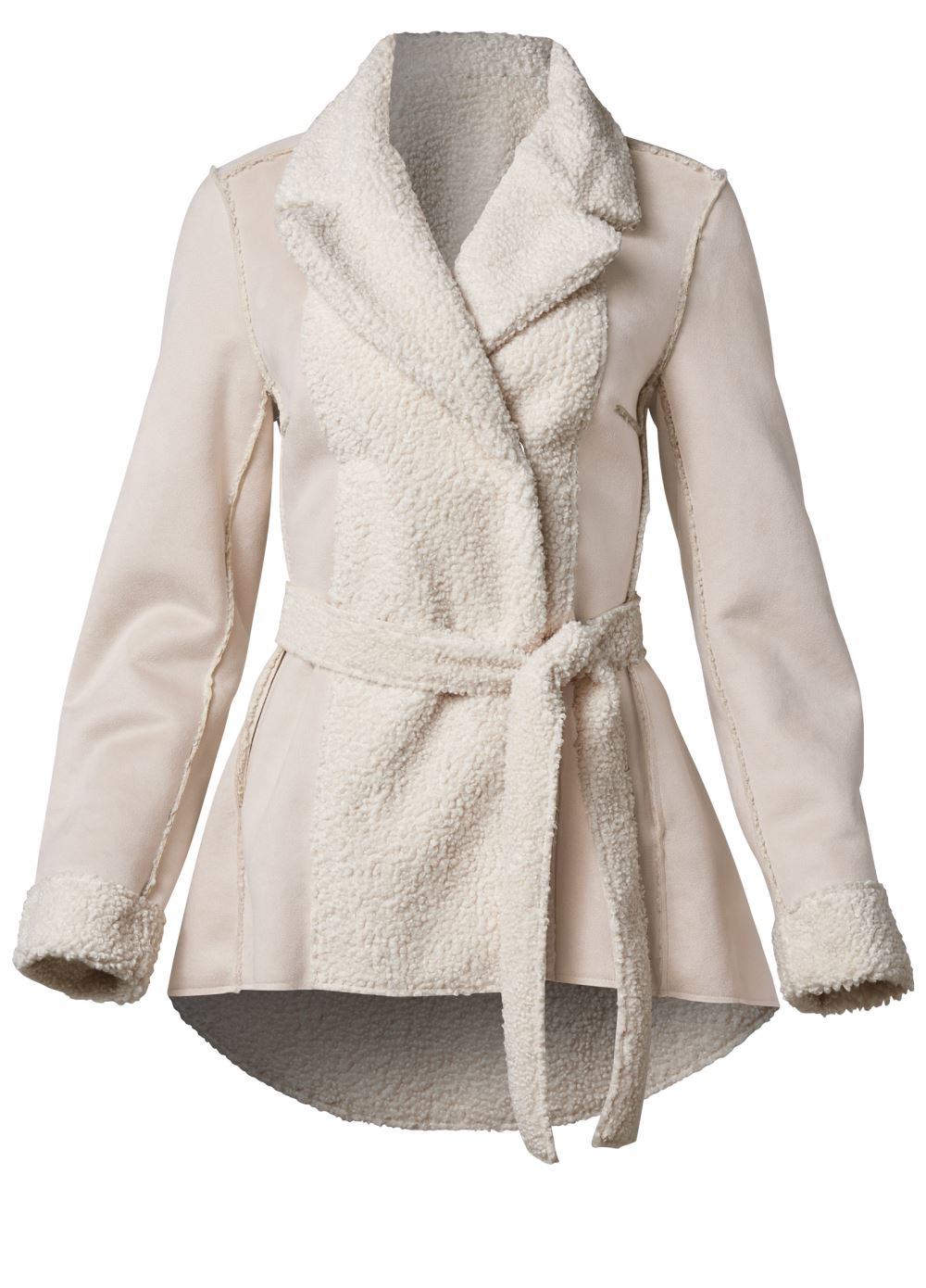 Venus Reversible Faux-Sherpa Coat in Cream
