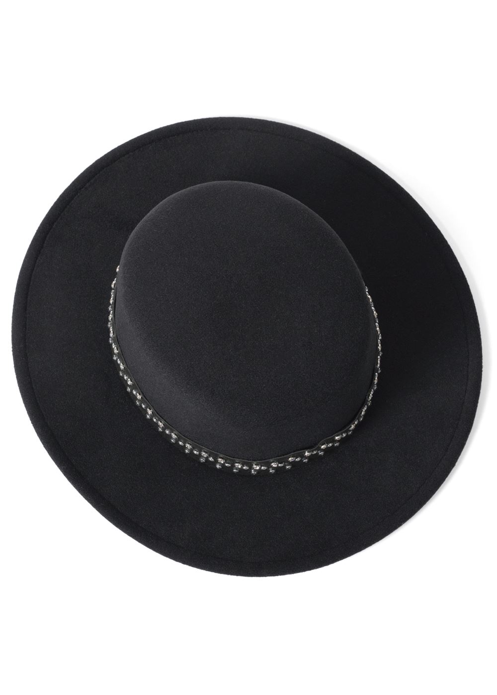 Venus Stud-Embellished Hat in Black