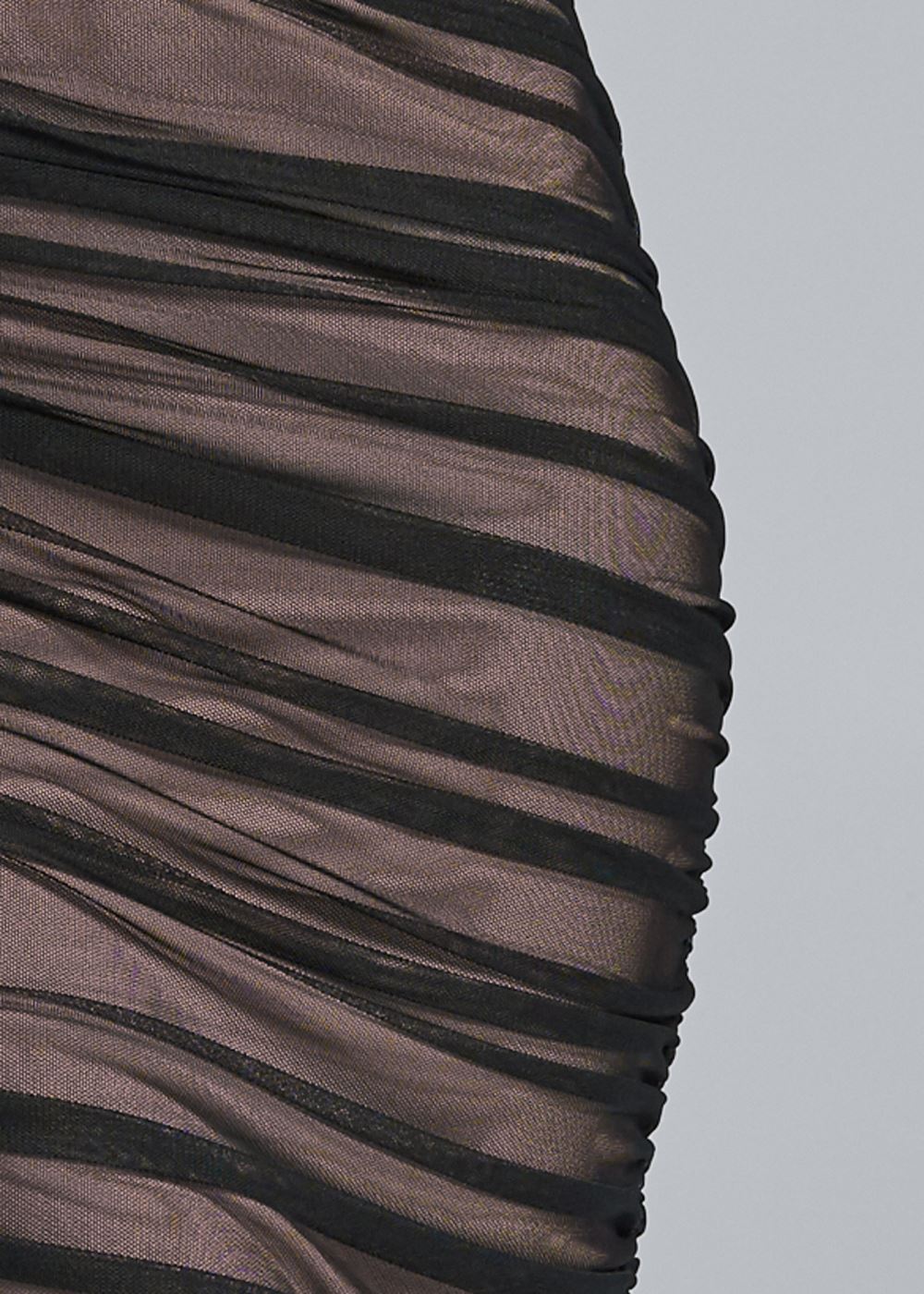 Venus Ruched Mesh Bodycon Dress - Black