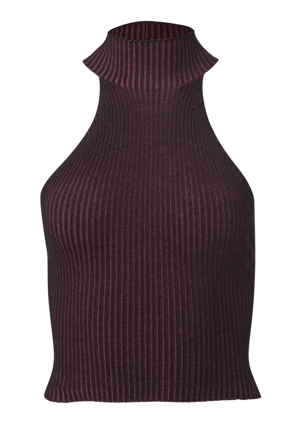 Venus Twist Front Ribbed Top in Wine
