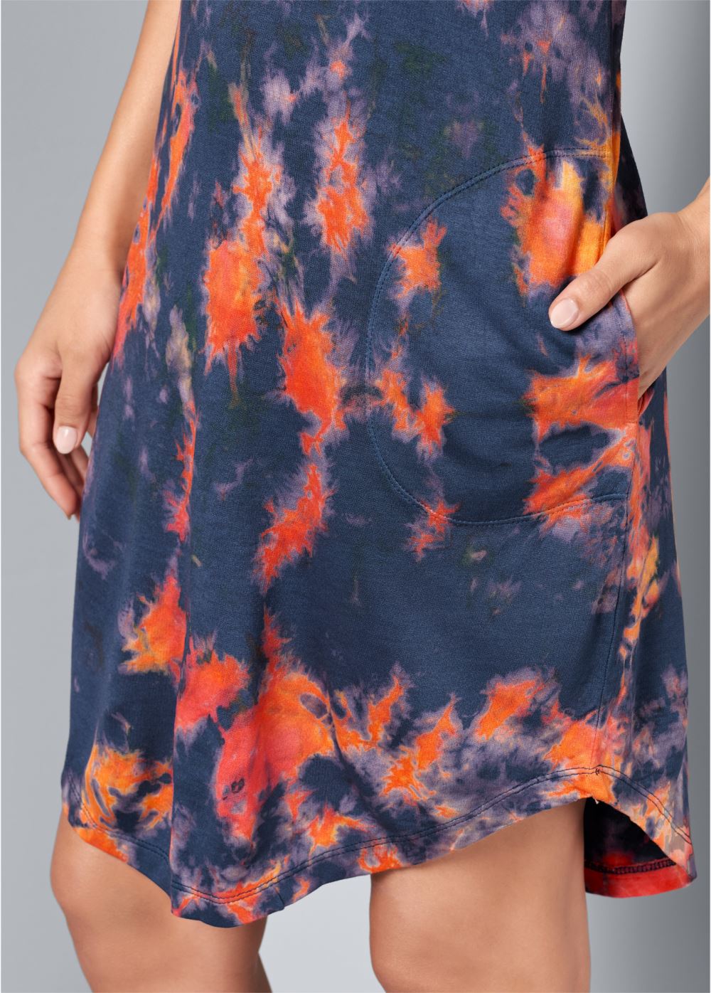 Venus Tie-Dye Tank Dress in Blue Multi