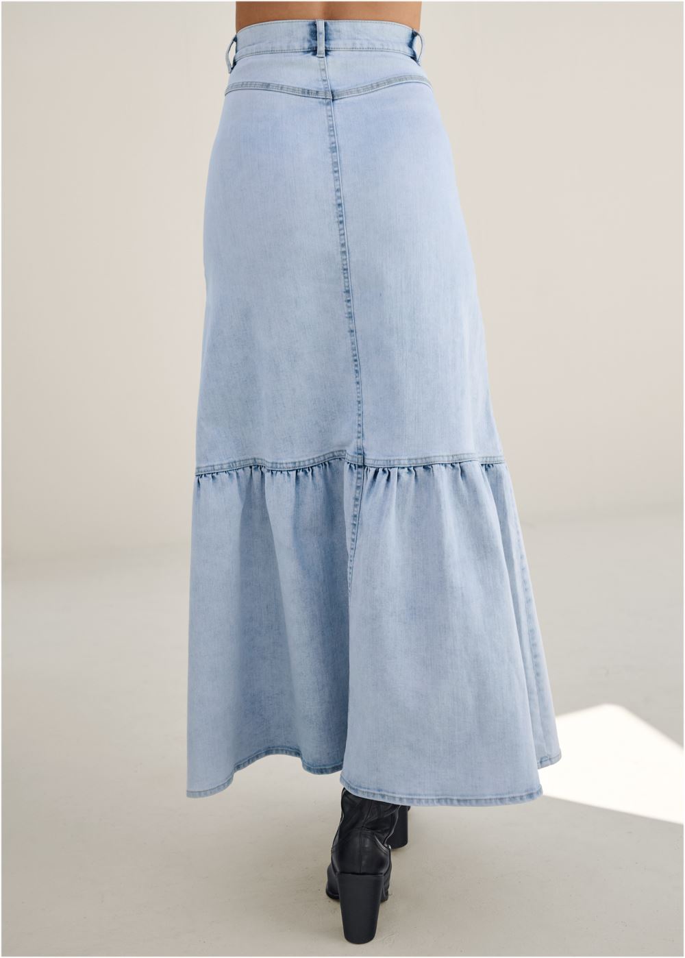 Venus Denim Mermaid Maxi Skirt - Light Wash