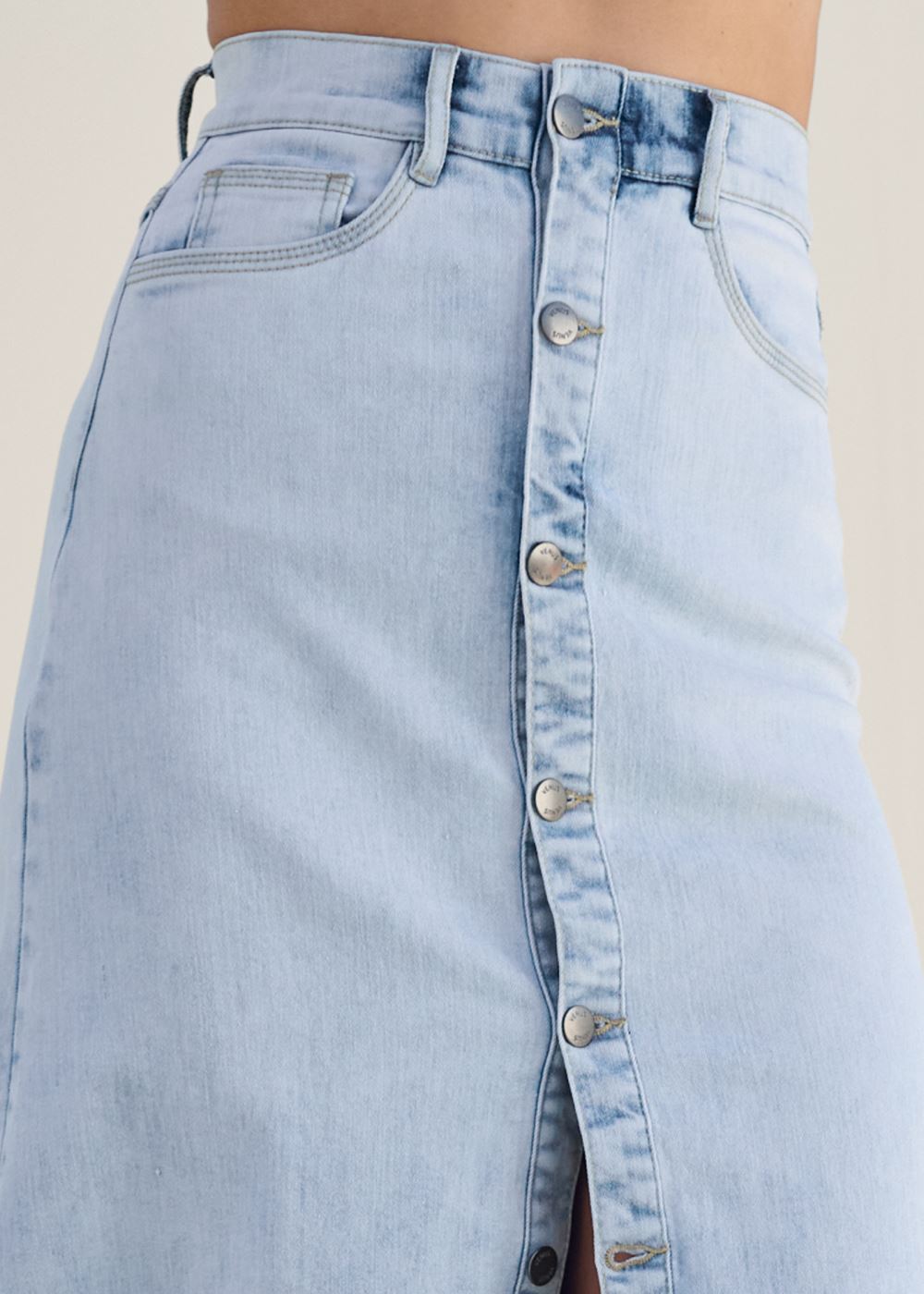 Venus Denim Mermaid Maxi Skirt - Light Wash