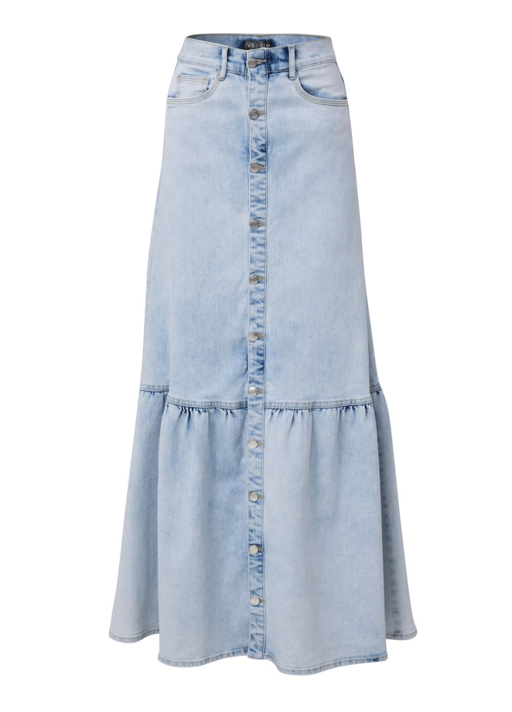 Venus Denim Mermaid Maxi Skirt - Light Wash