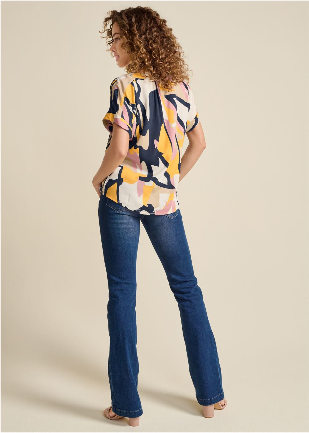 Venus Printed Blouse in White Multi