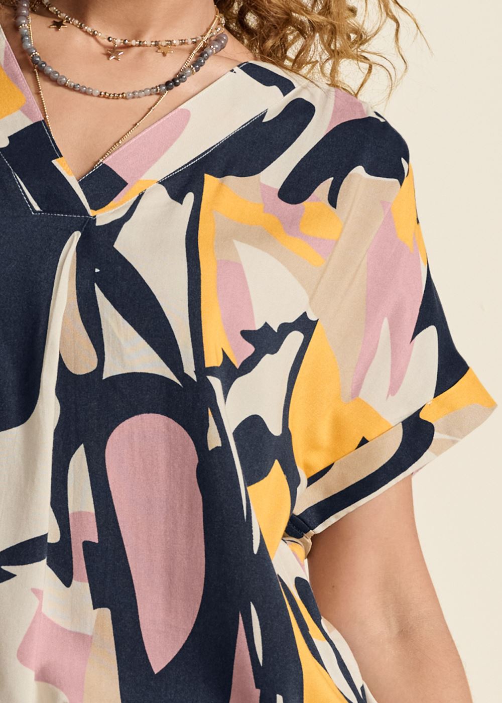 Venus Printed Blouse in White Multi