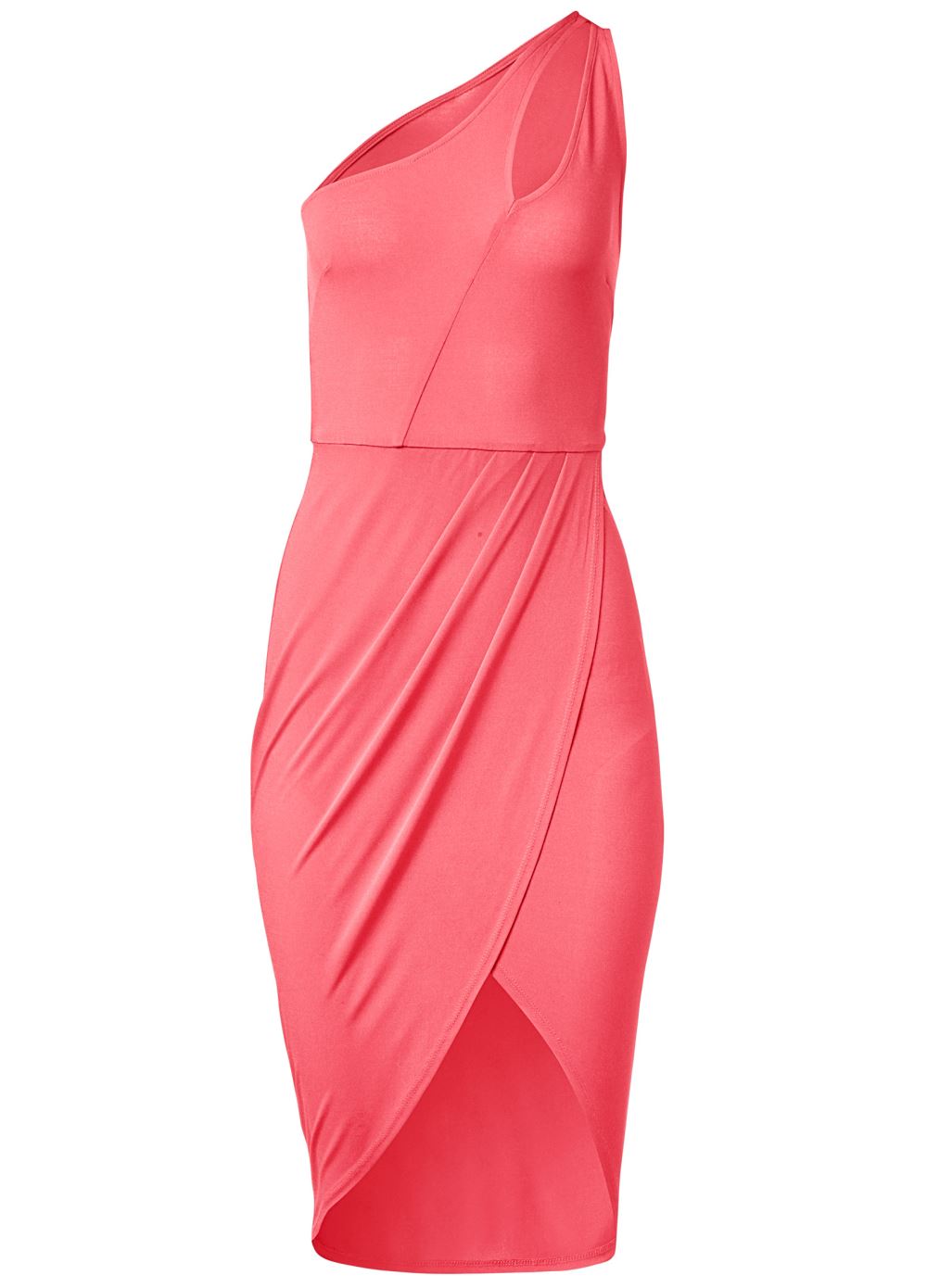 Venus One-Shoulder Cutout Dress - Coral