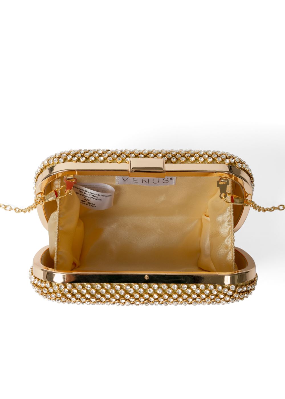 Venus Jeweled Embellished Clutch in Gold Multi