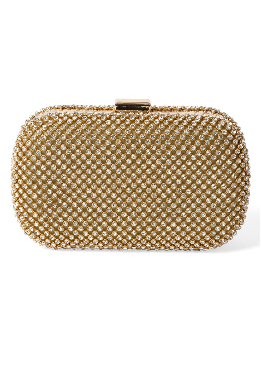 Venus Jeweled Embellished Clutch in Gold Multi