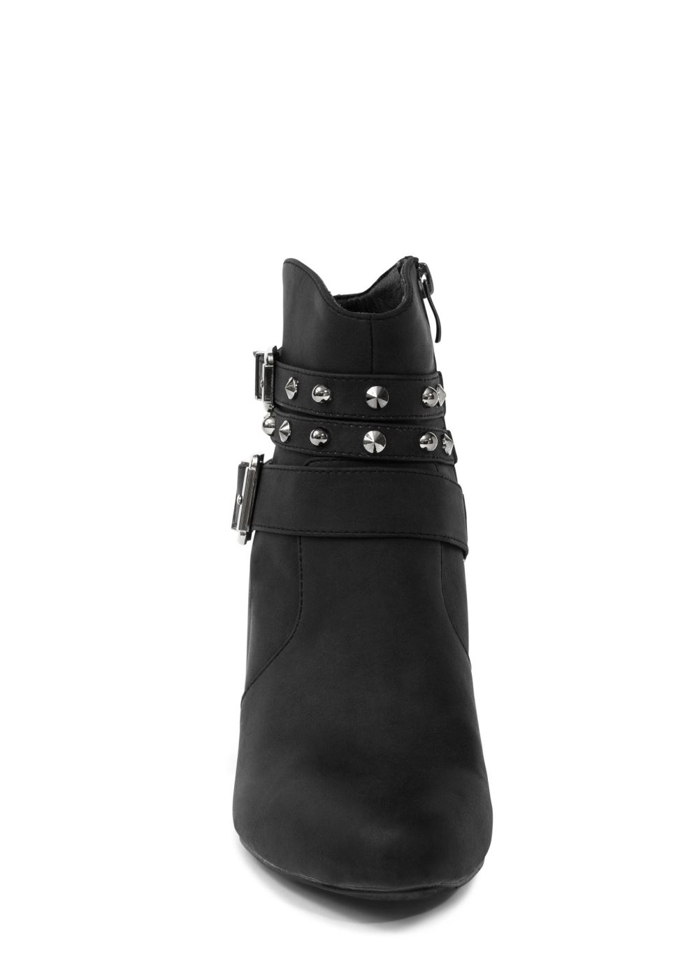 Venus Studded Buckle Belt Booties in Black