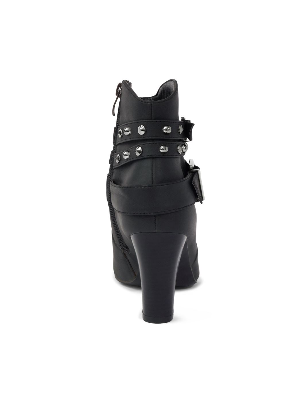 Venus Studded Buckle Belt Booties in Black
