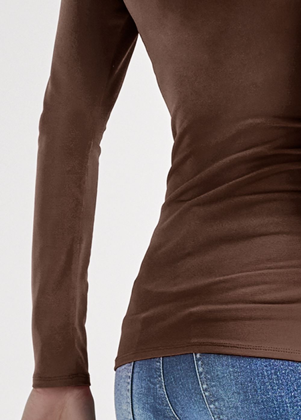 Venus Strappy Cutout Neckline Top in Dark Brown
