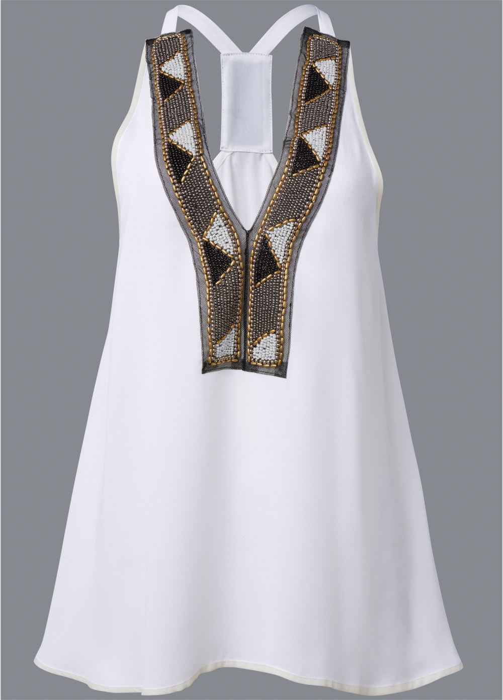 Venus Embellished Tank Top in White