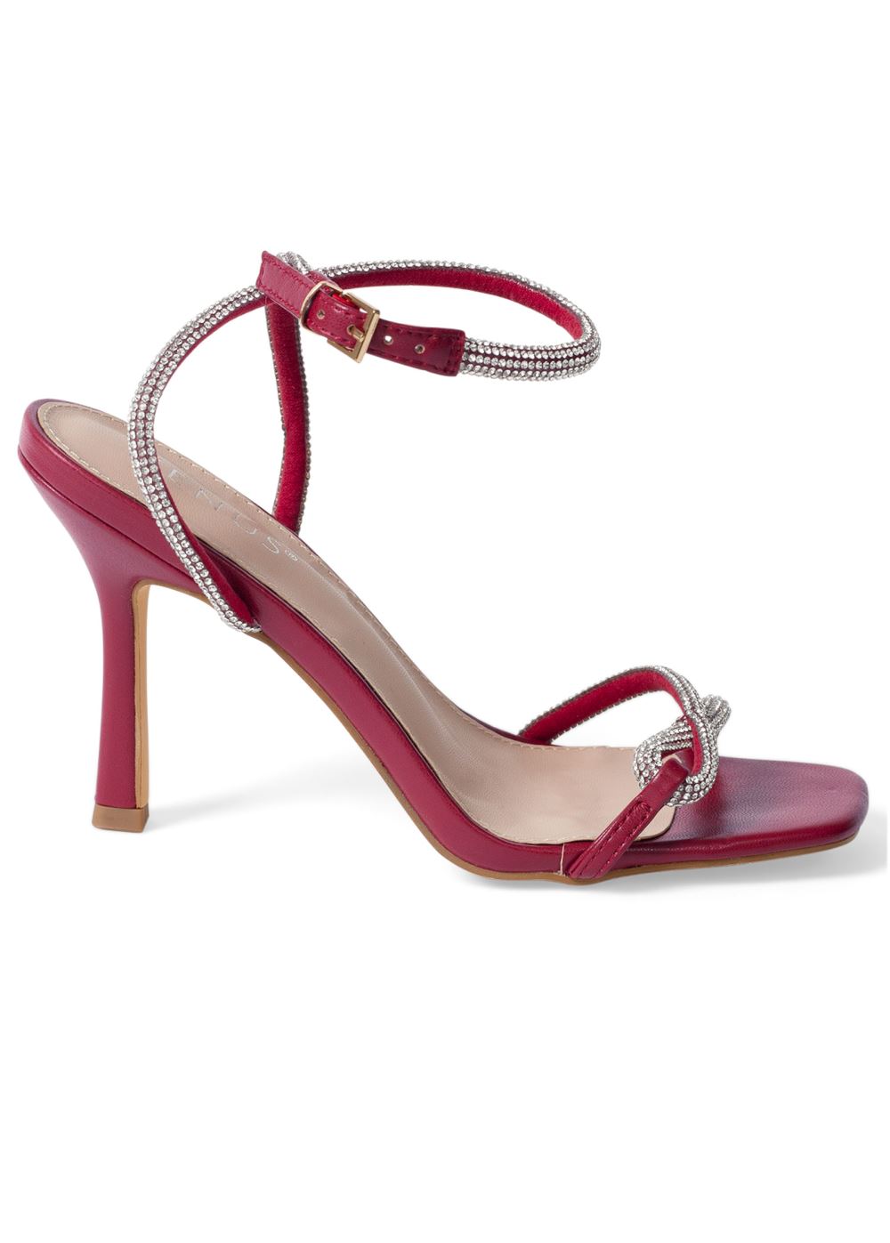 Venus Embellished Twist Heels in Red