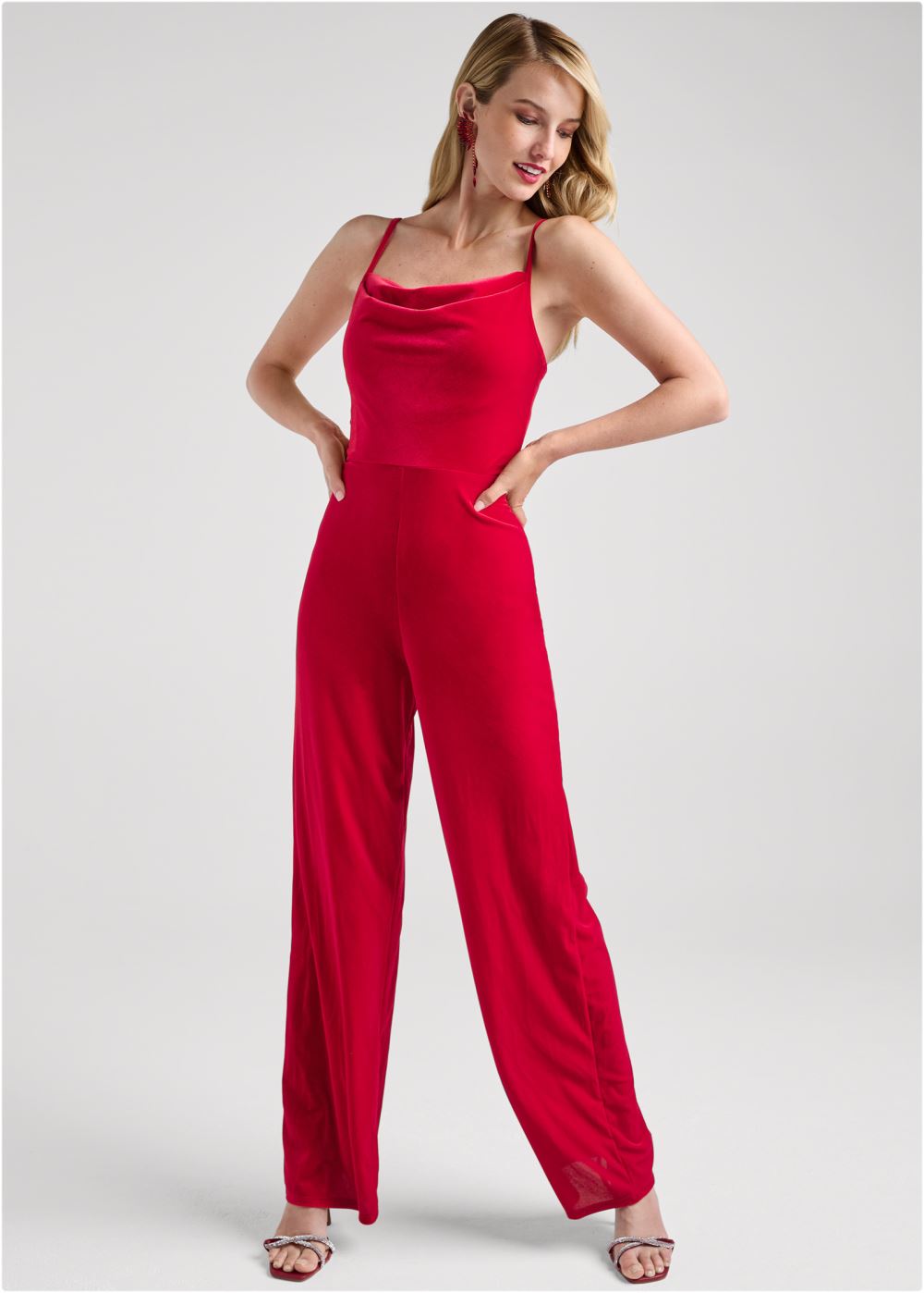 Venus Embellished Twist Heels in Red