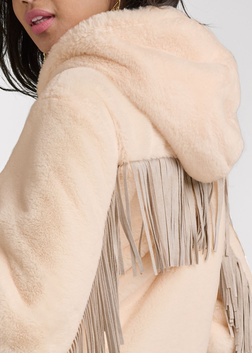 Venus Faux-Fur Bomber Coat in White