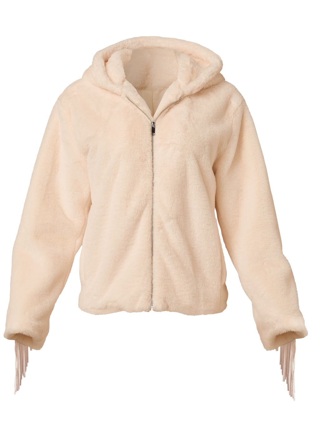 Venus Faux-Fur Bomber Coat in White