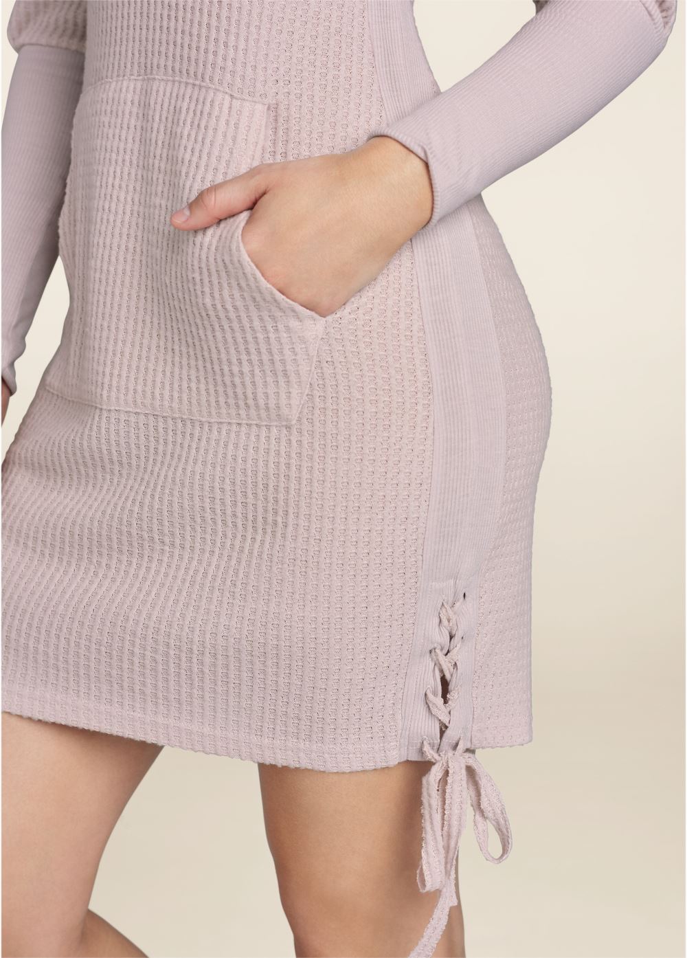 Venus Brushed Waffle Knit Dress - Pink