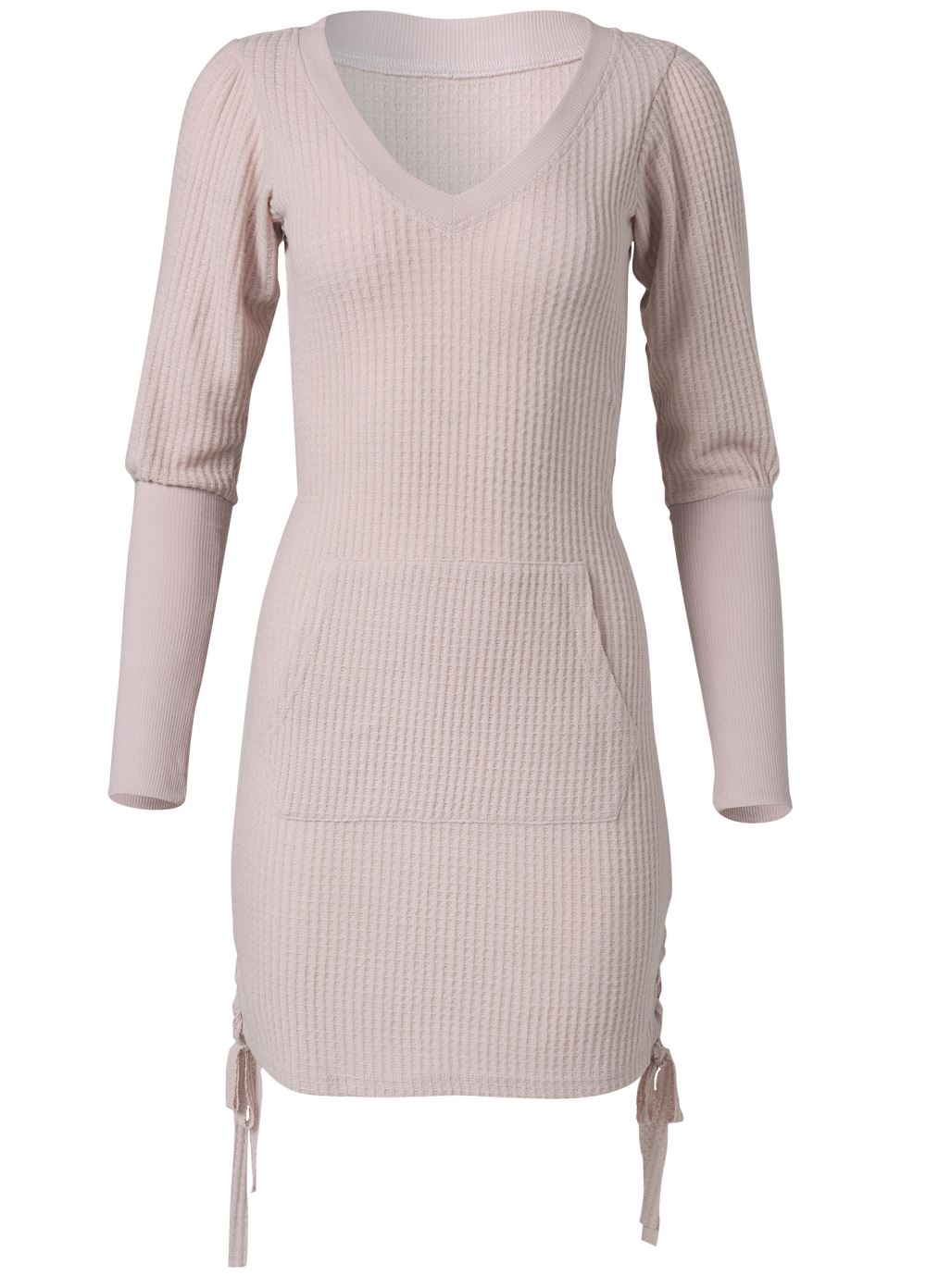 Venus Brushed Waffle Knit Dress - Pink