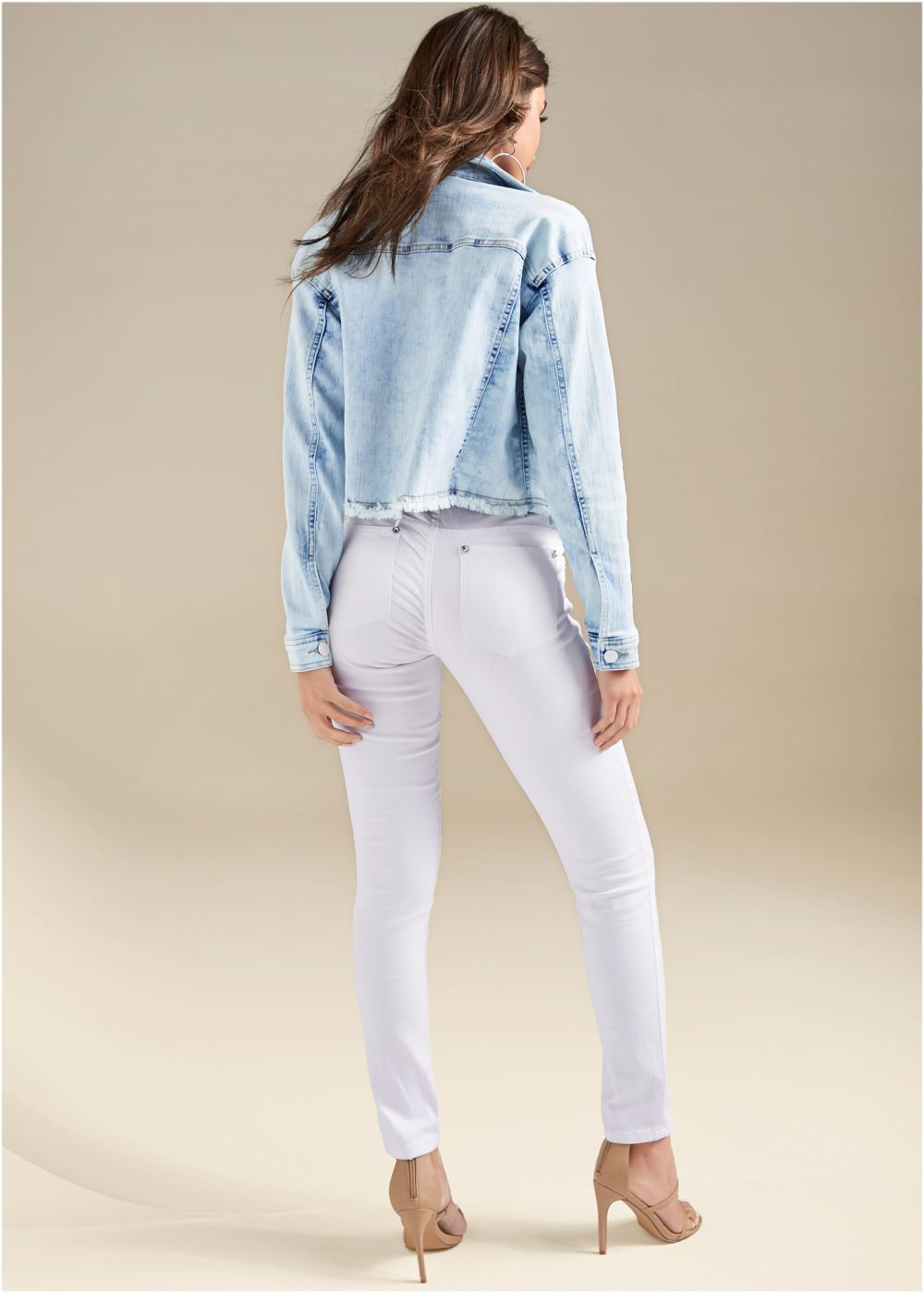 Venus Crop Acid Wash Denim Jacket in Acid Wash