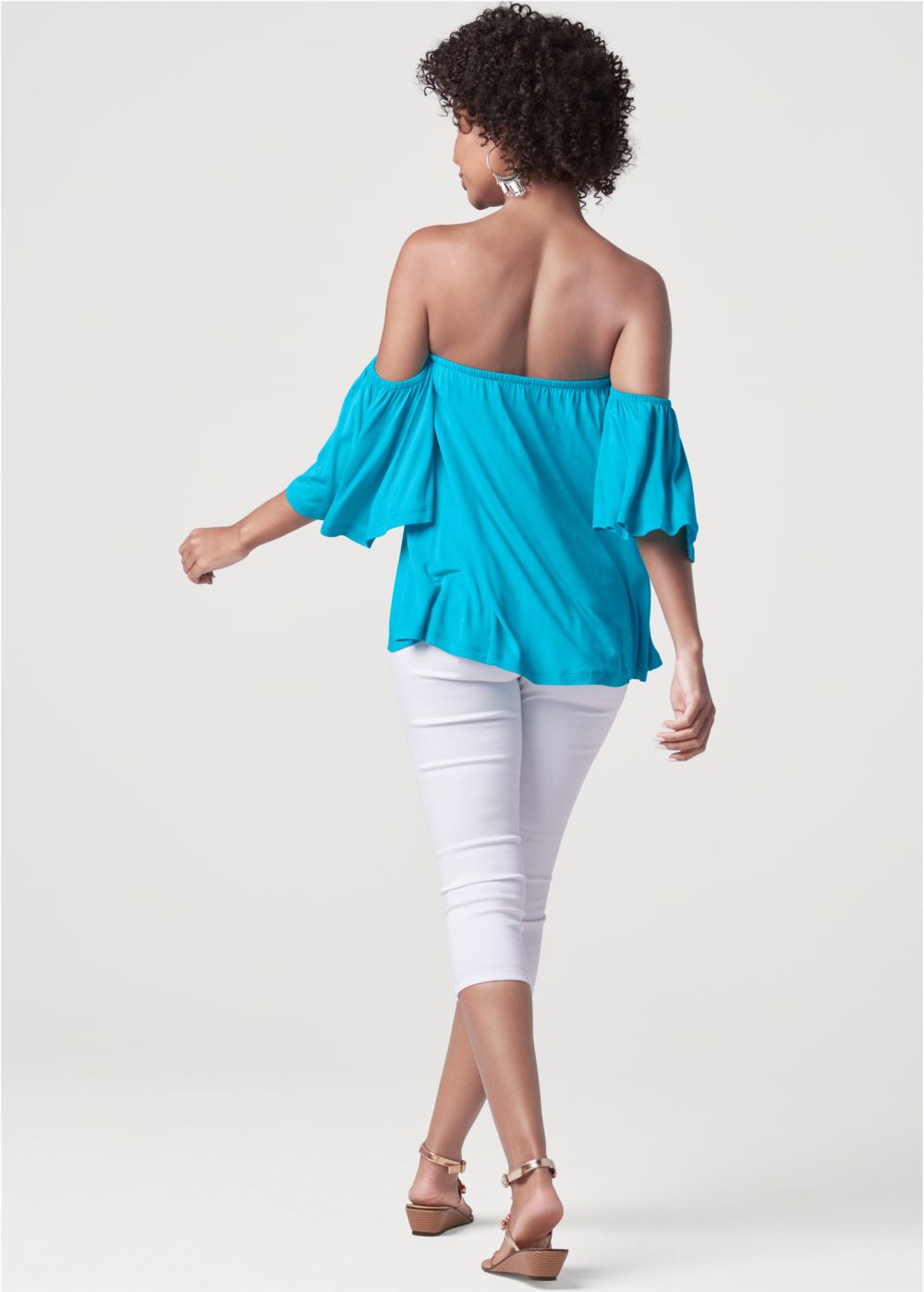 Venus Off-The-Shoulder Top in Aqua