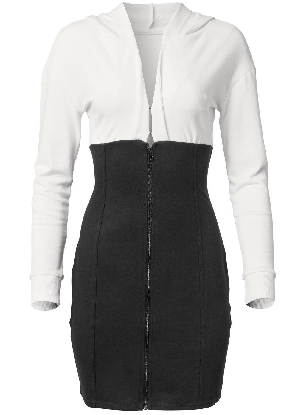 Venus Color Block Corset Dress in Black & White