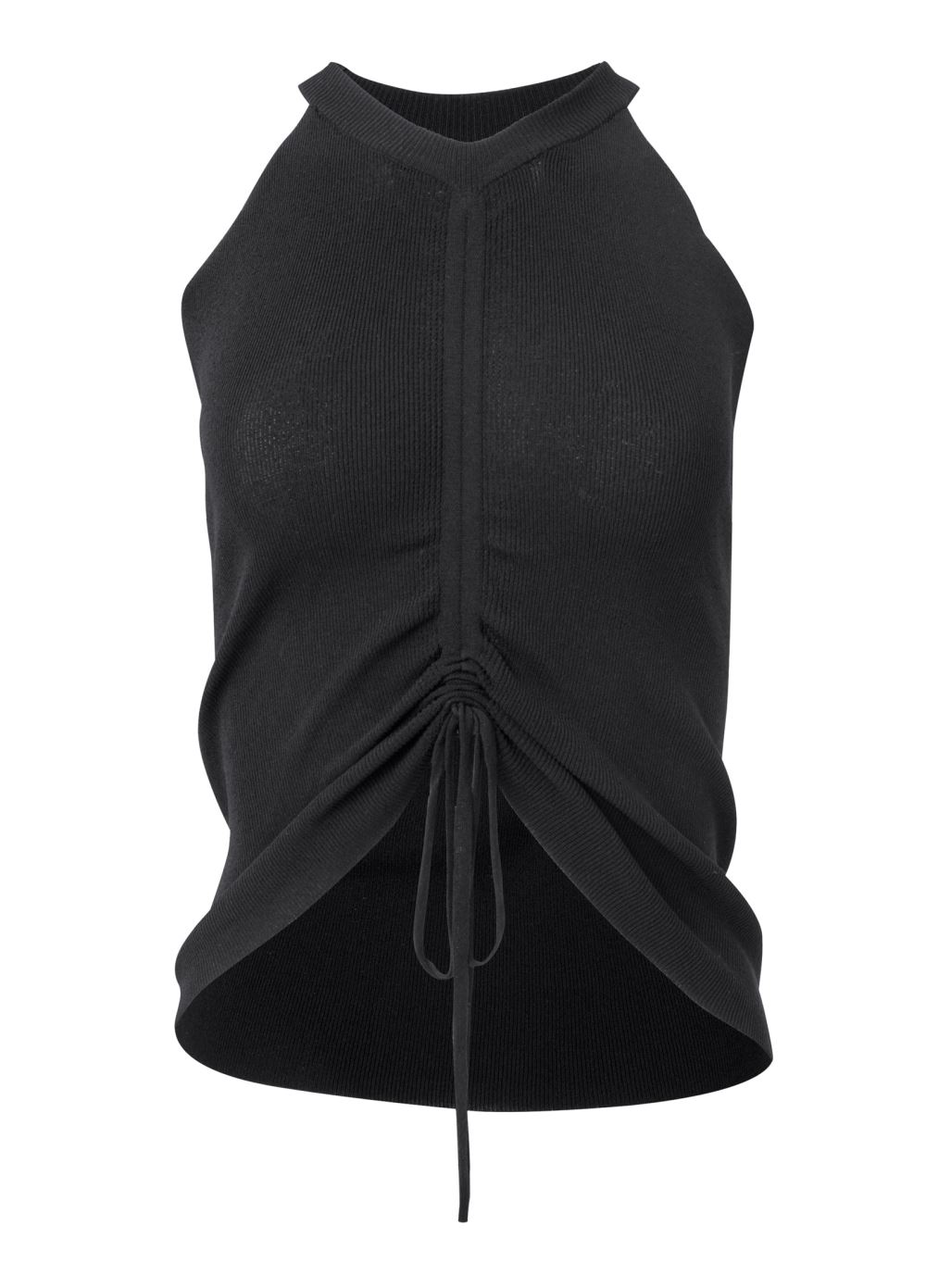 Venus Ruched Front Tank in Black