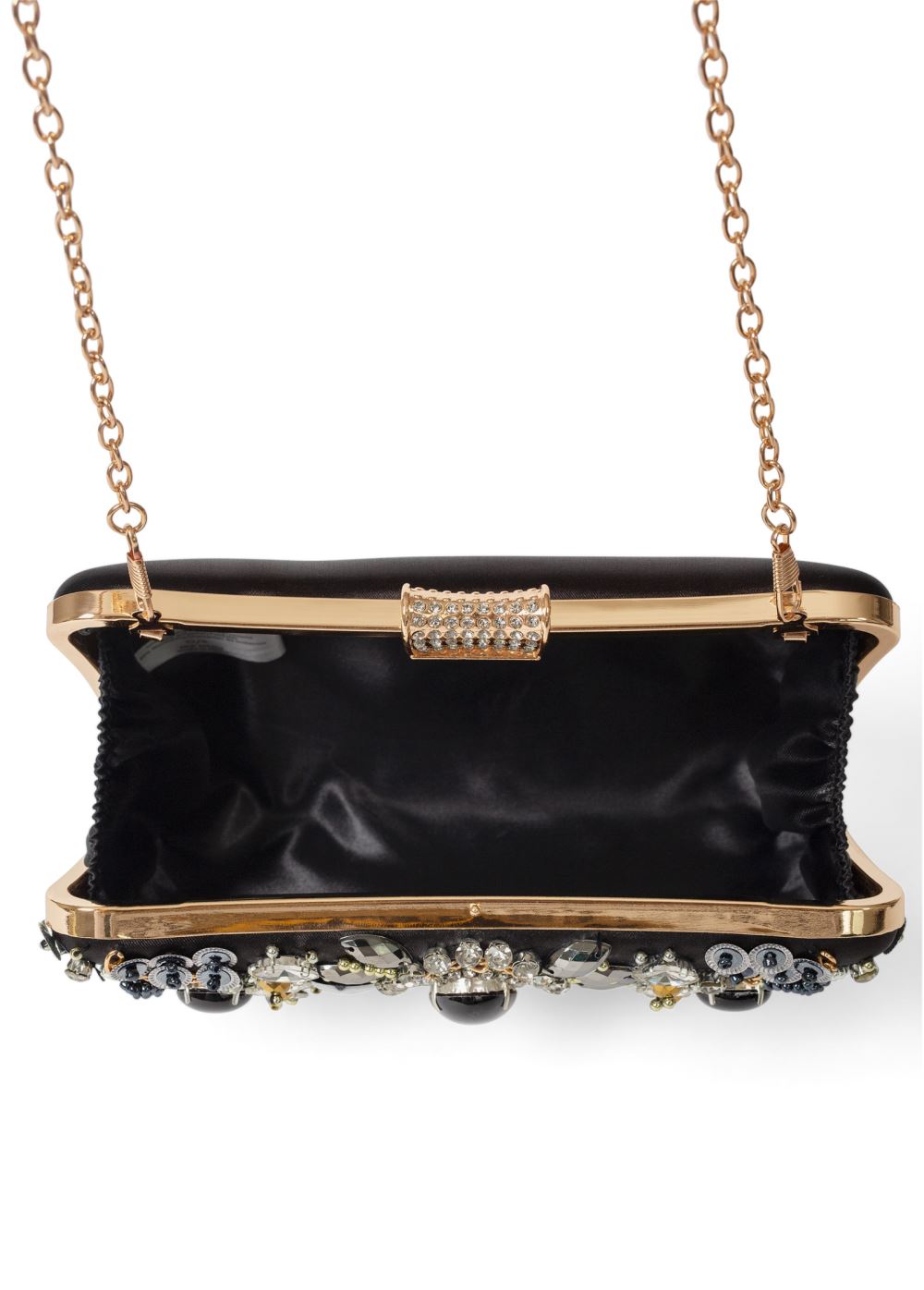 Venus Embellished Jeweled Clutch in Black Multi