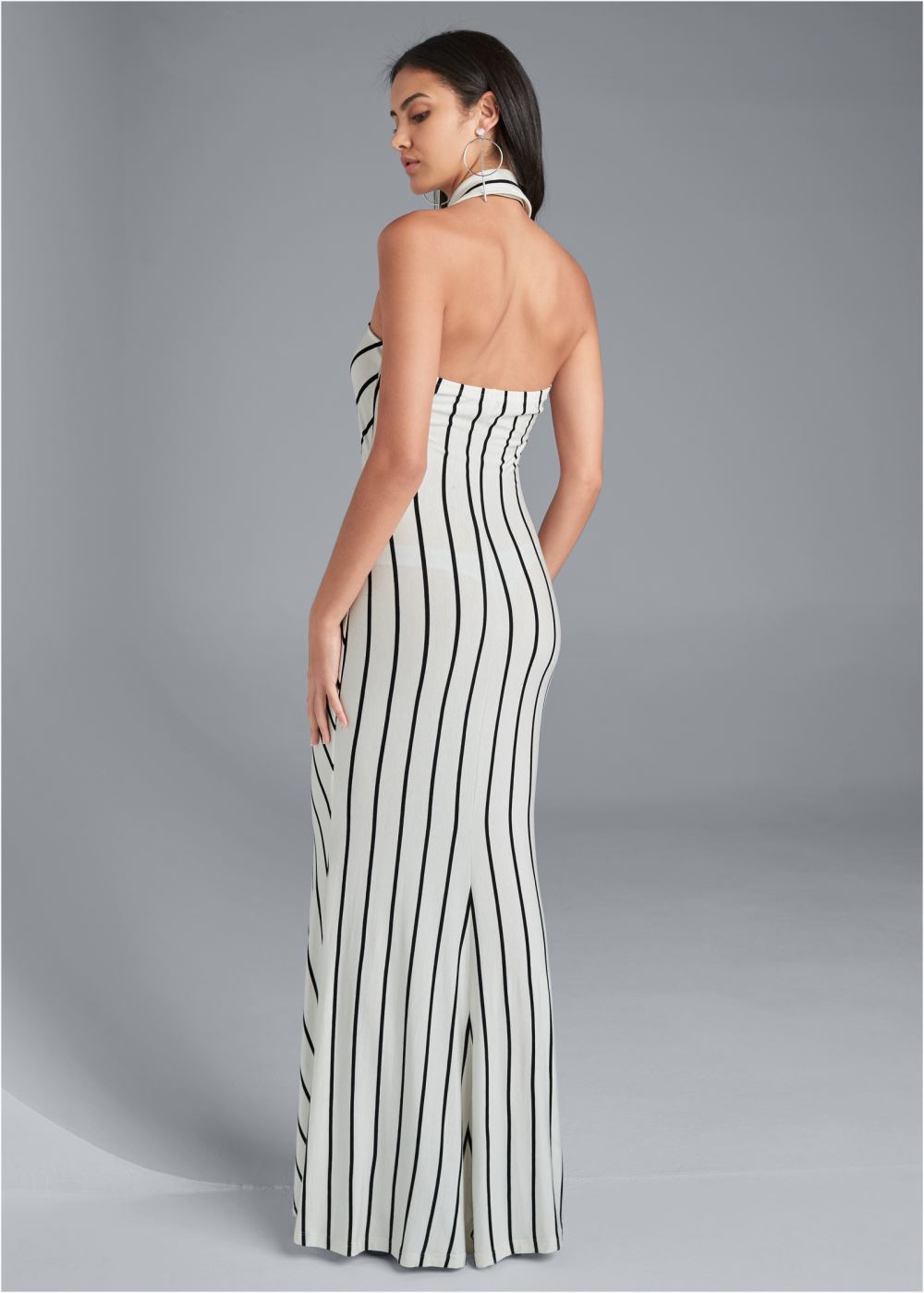 Venus Knot Detail Maxi Dress - Cream & Black