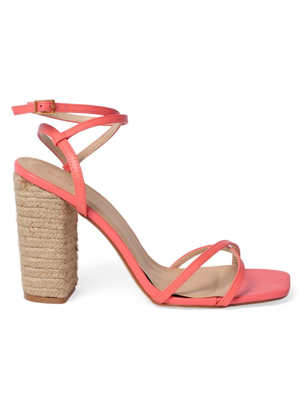 Venus Lori Block Heel Sandals in Coral