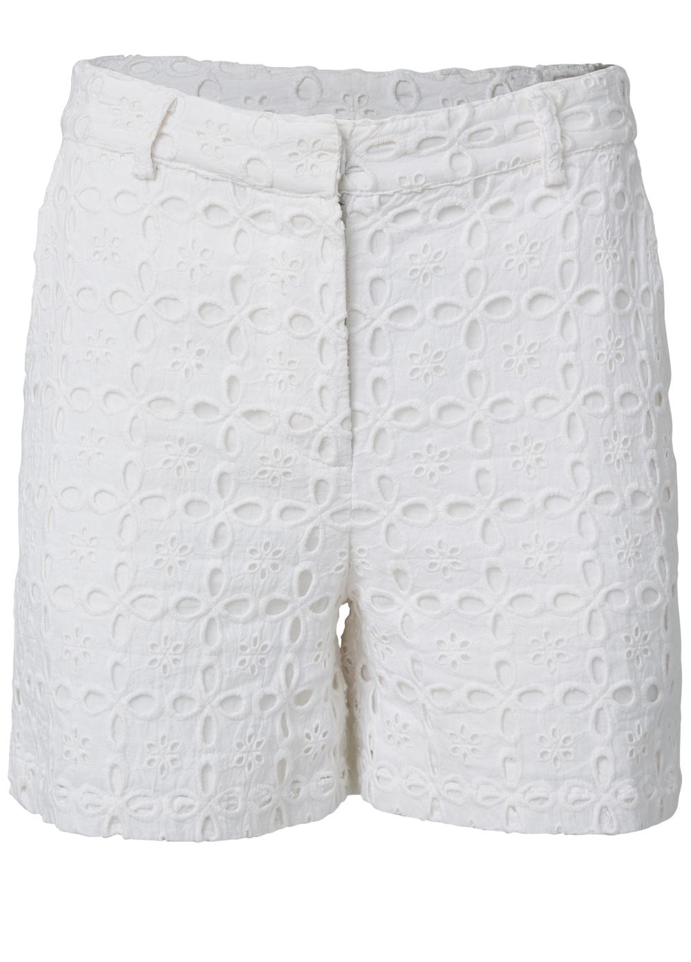 Venus Eyelet Cuffed Shorts - White