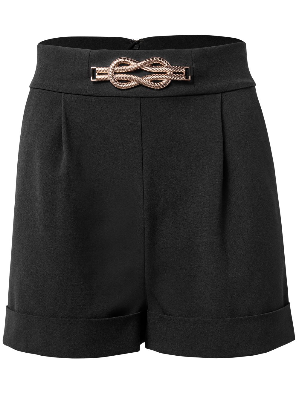 Venus Pleated Cuffed Shorts - Black