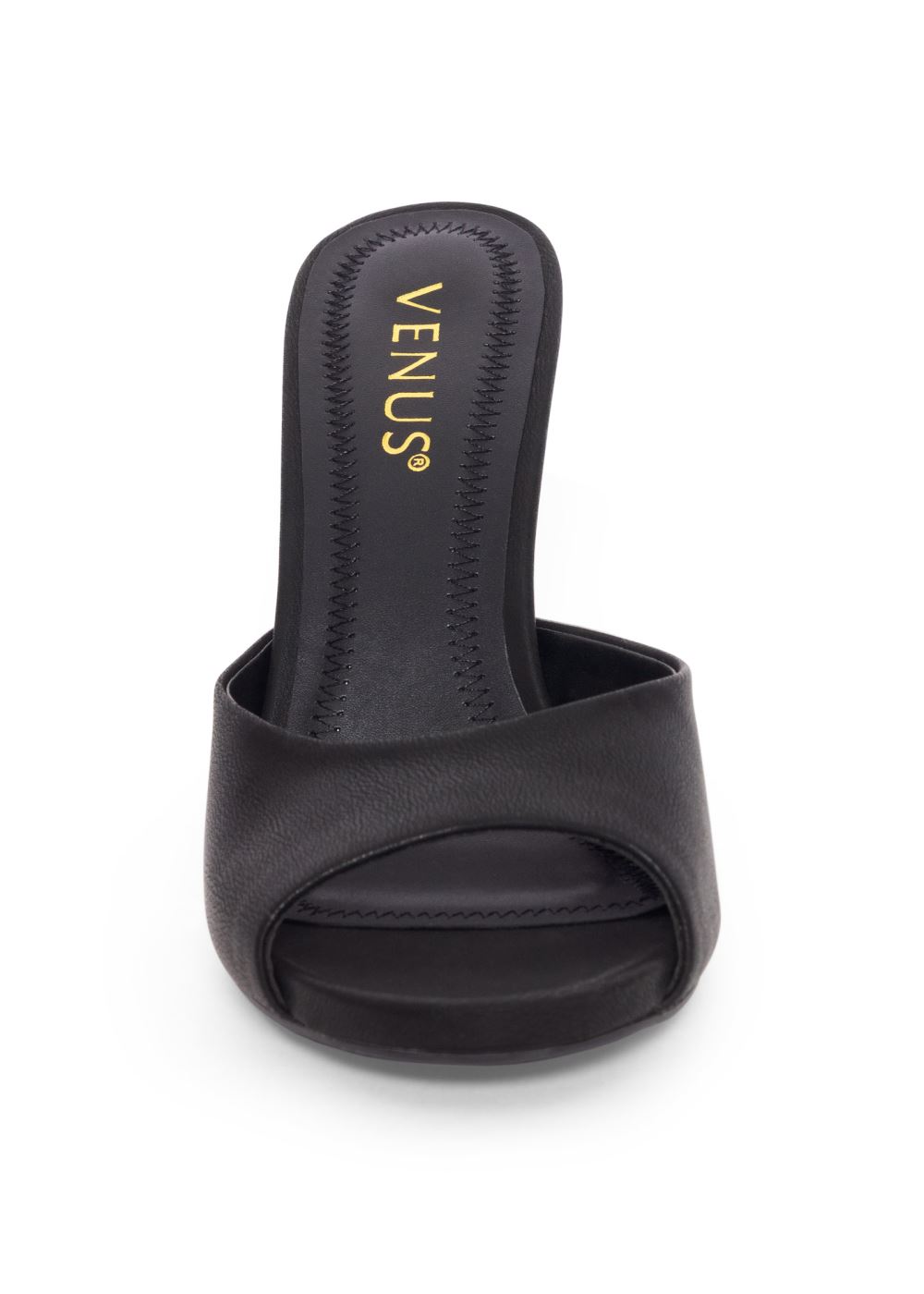 Venus Peep Toe Mules in Black