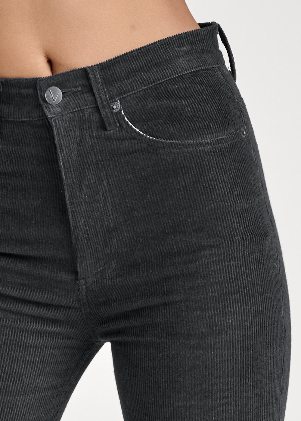 Venus Black CORDUROY FLARED PANTS
