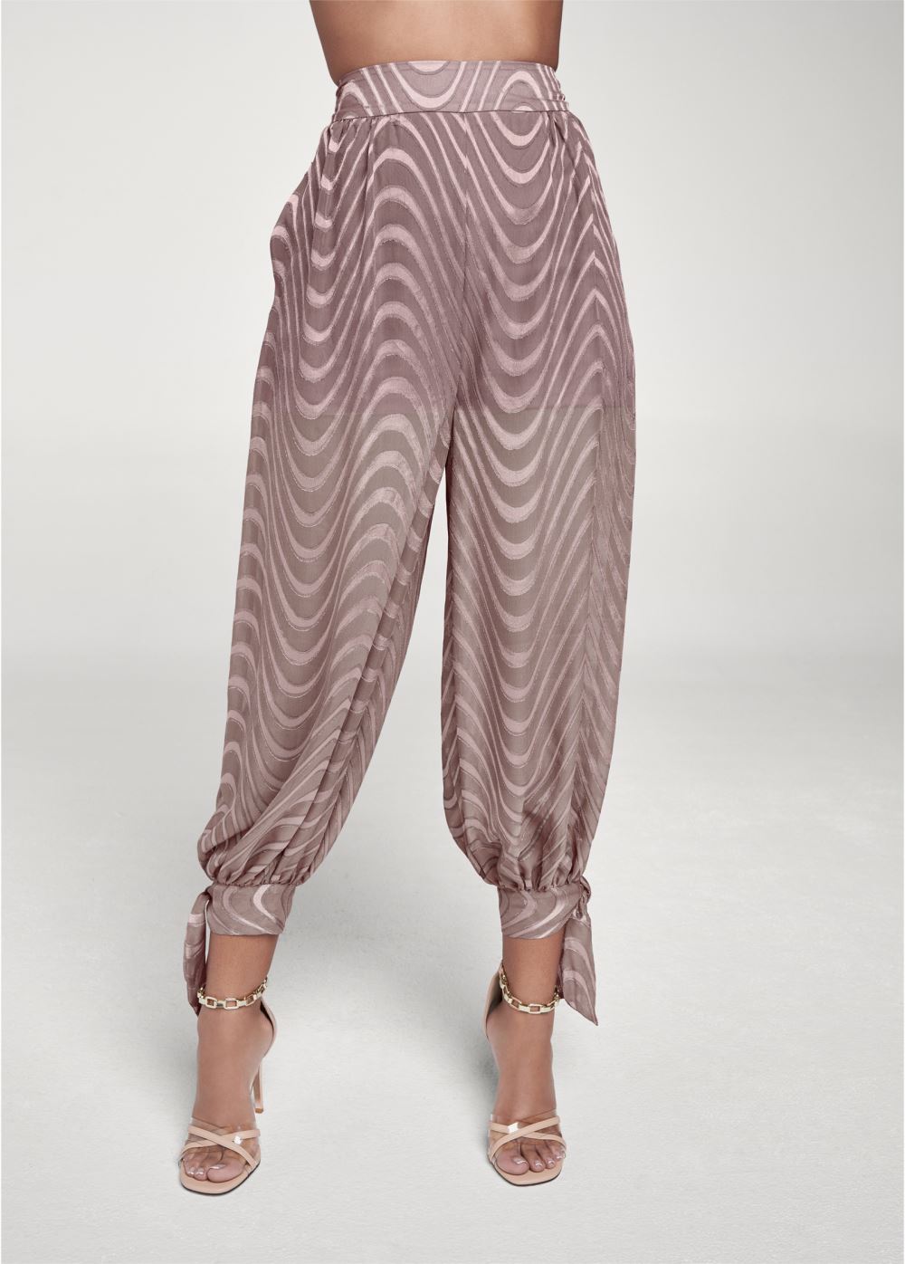 Venus Brown CHIFFON JOGGER PANTS