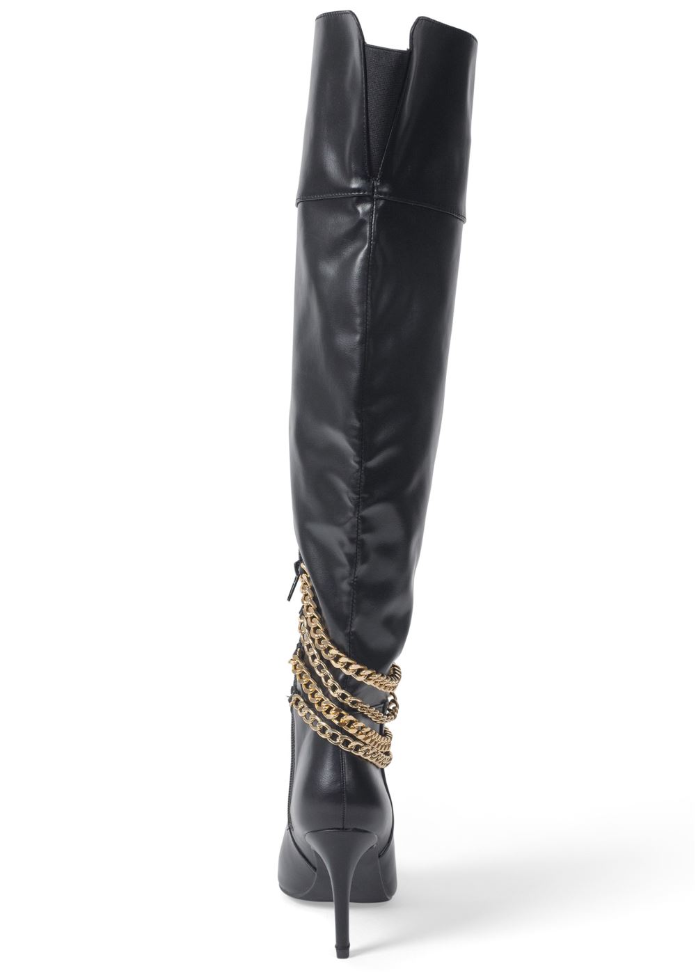 Venus Chain High Heel Boots in Black