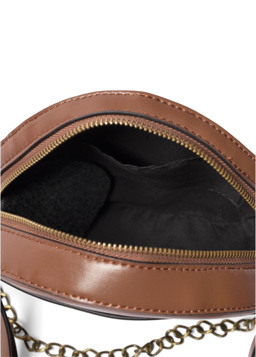 Venus Studded Round Crossbody in Cognac