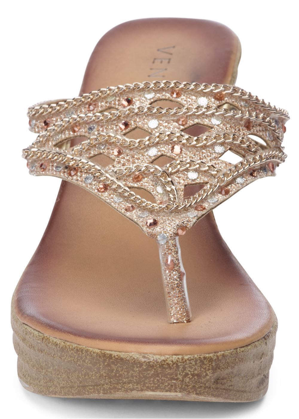 Venus Embellished Wedges in Gold