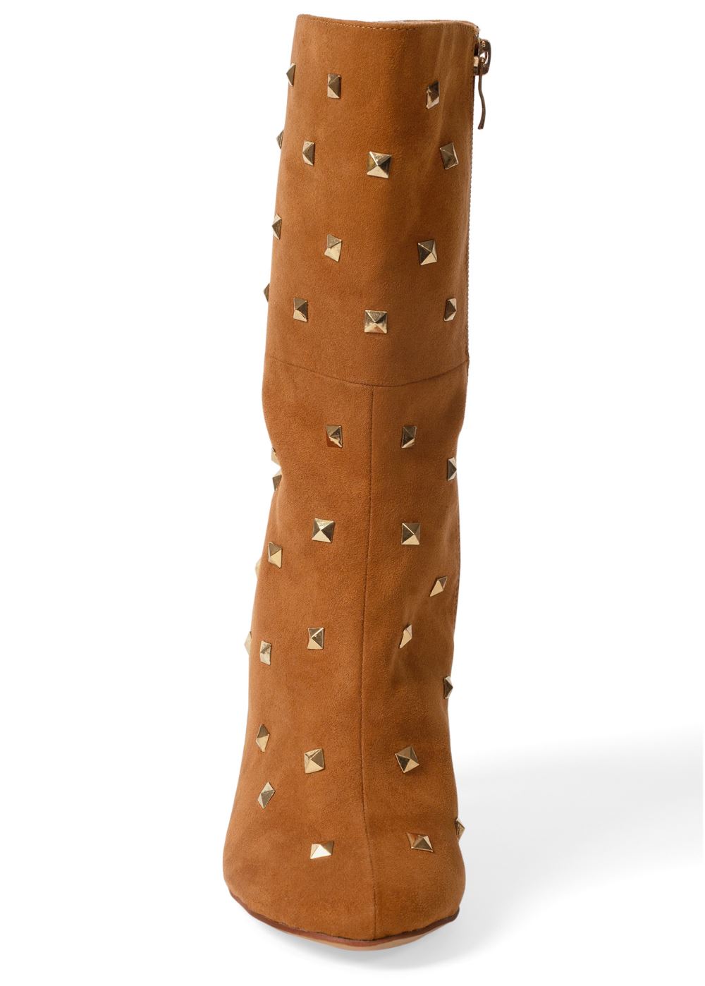 Venus Faux-Suede Studded Boots in Cognac