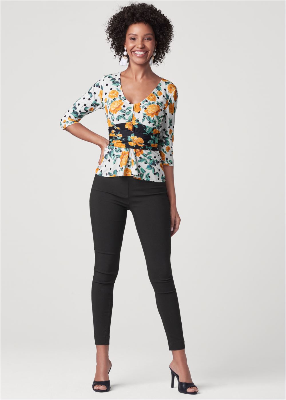 Venus Rose And Polka-Dot Top in White Multi