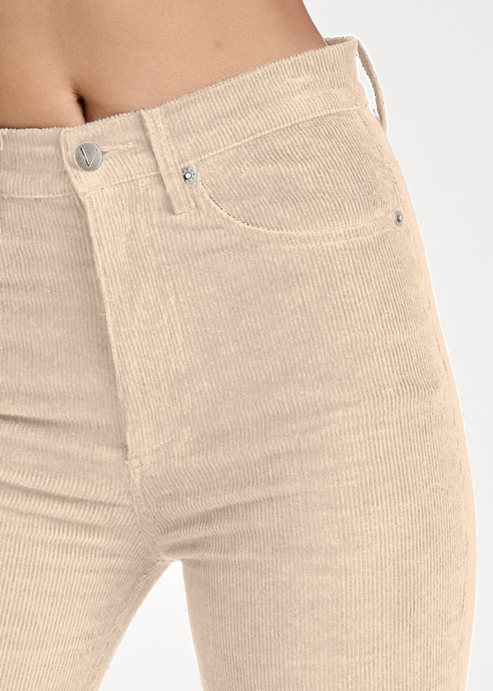 Venus Cream CORDUROY FLARED PANTS
