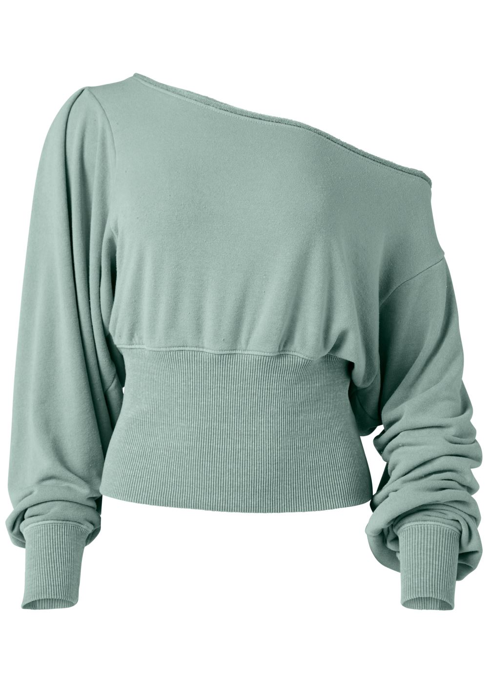 Venus Off-Shoulder Sweatshirt in Blue Surf