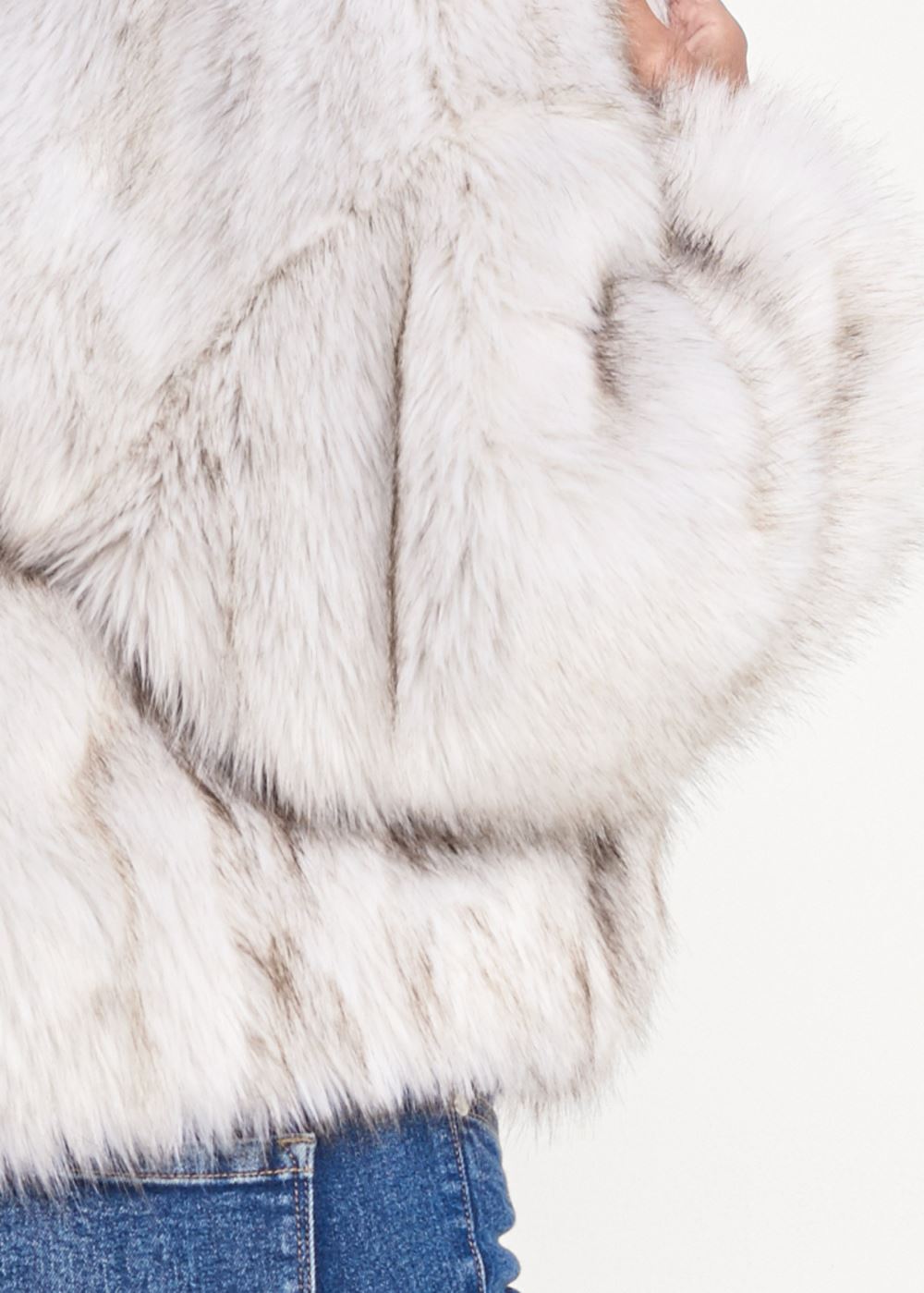 Venus Faux-Fur Button Coat in White
